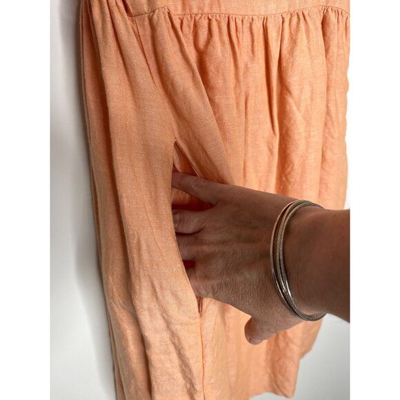 Madewell Linen Blend Allie Mini Babydoll Dress Light Orange Size XS - Picture 10 of 11